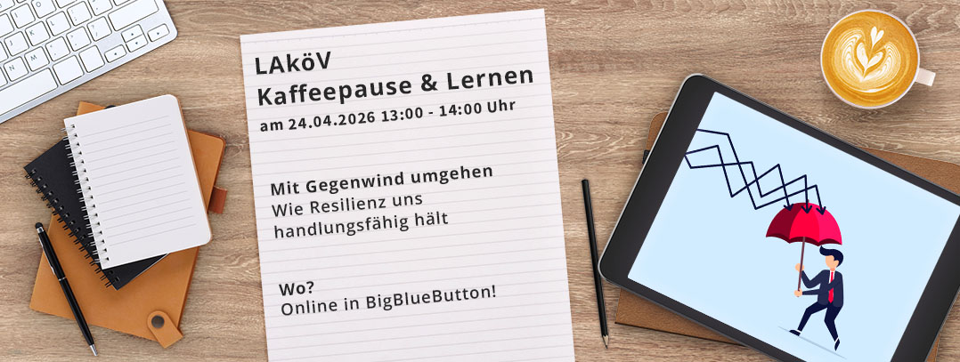 Bild: Dies ist ein Slider für die Bewerbung der nächsten Kaffeepause & Lernen am 24.04.2026 zum Thema Resilienz