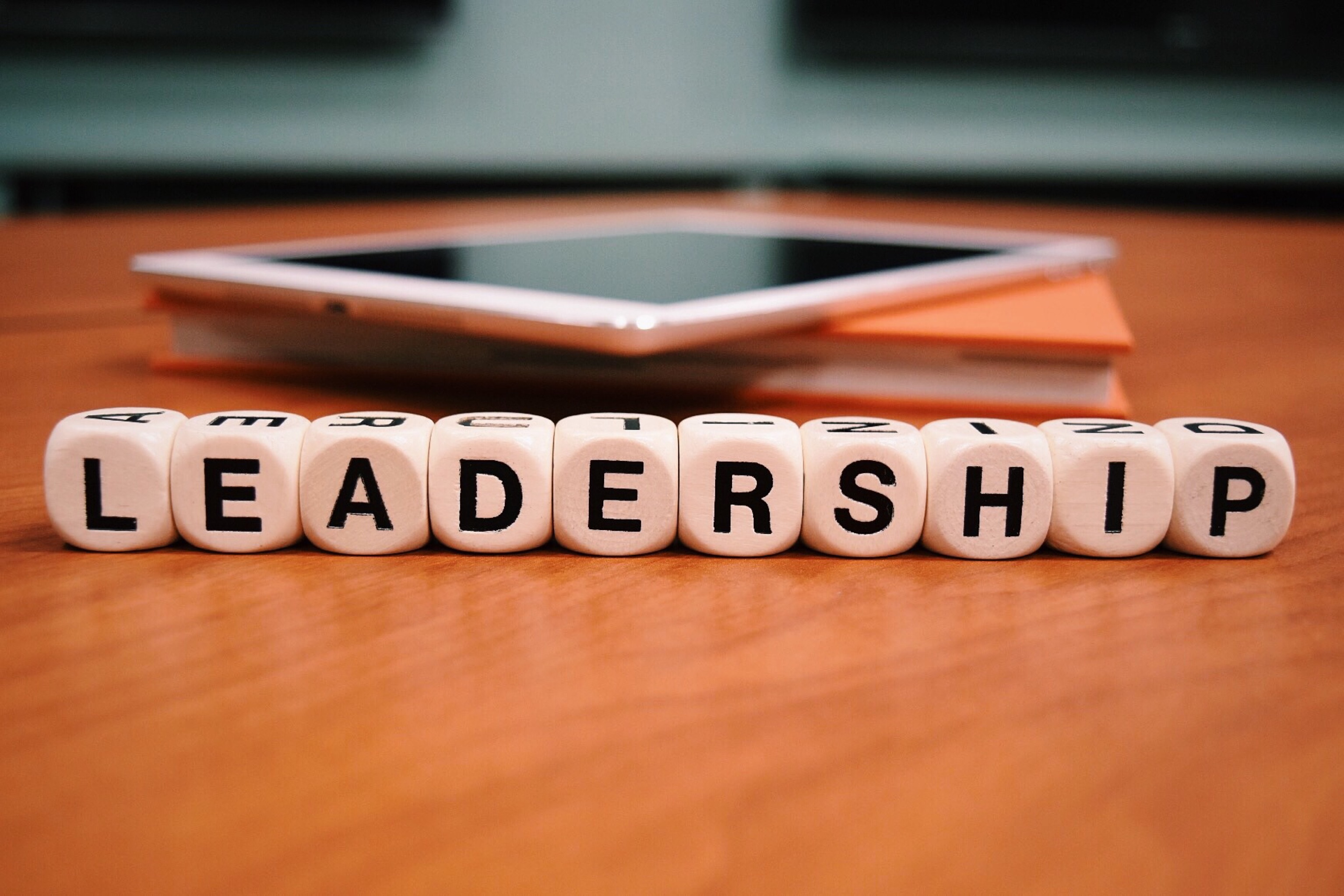 Leadership Bild Bild mit Würfeln, Aufschrift LEADERSHIP auf den einzelnen Würfeln